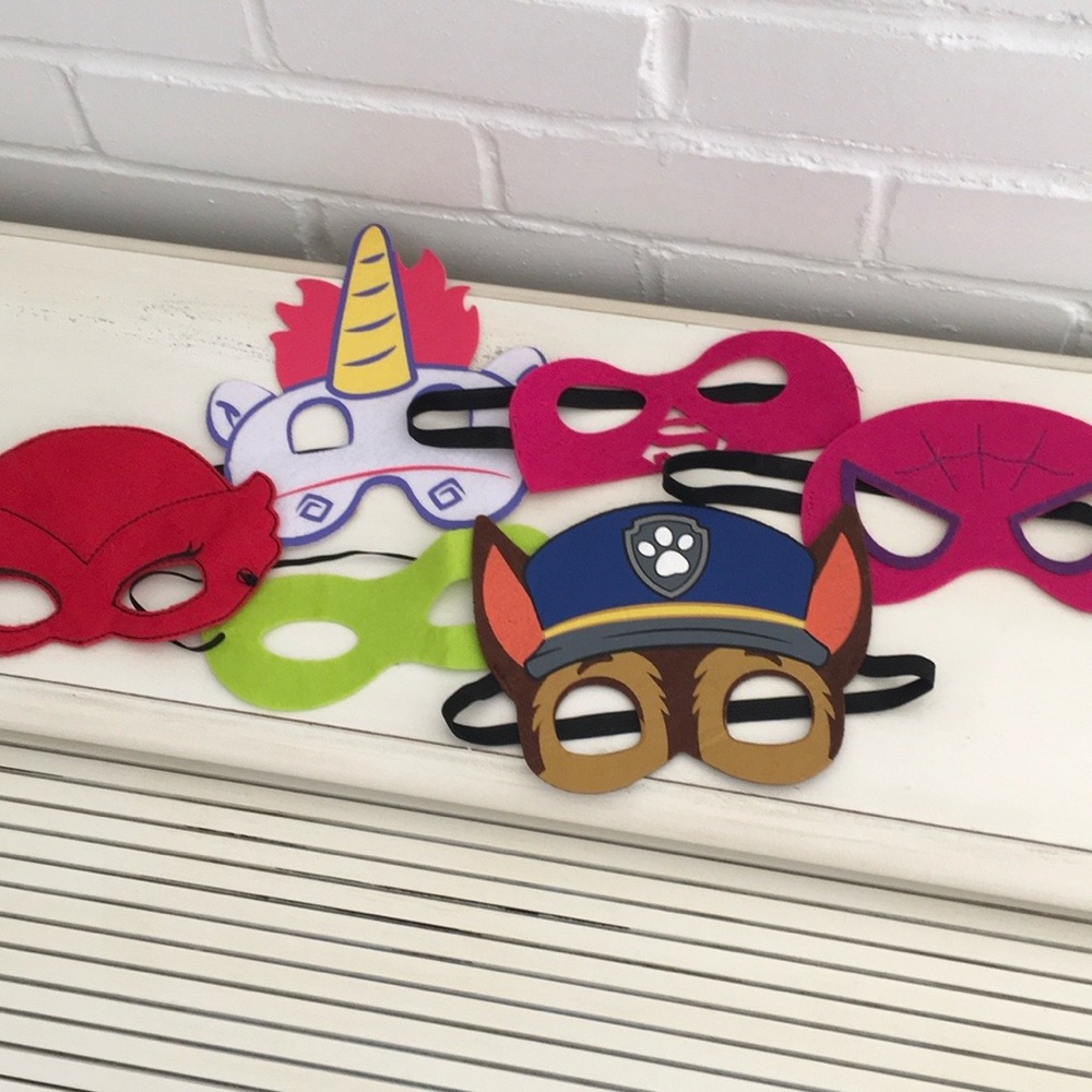 Bundle (6) Fun Felt Facemask With Elastic Including Paw Patrol